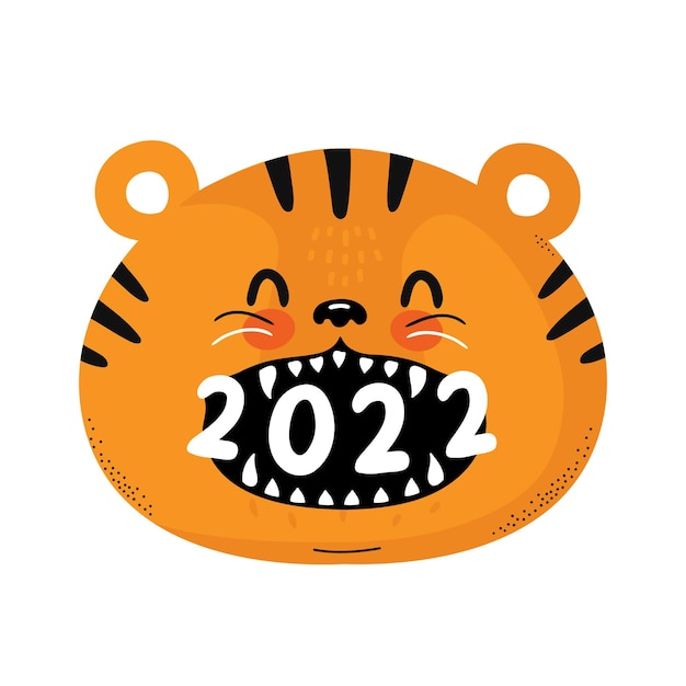 Tigre de symbole du Nouvel An 2022 drôle mignon