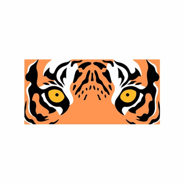 Tigre Yeux Symbole Animal Sauvage Art Logo Illustration Vectorielle Plane