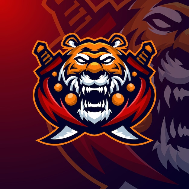 Tigres Mascotte Logo Esport Vecteur Premium