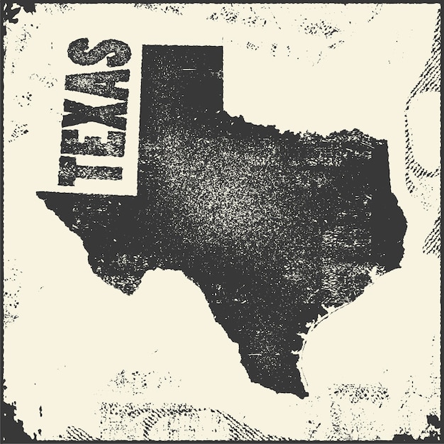 Timbre De Carte Du Texas.