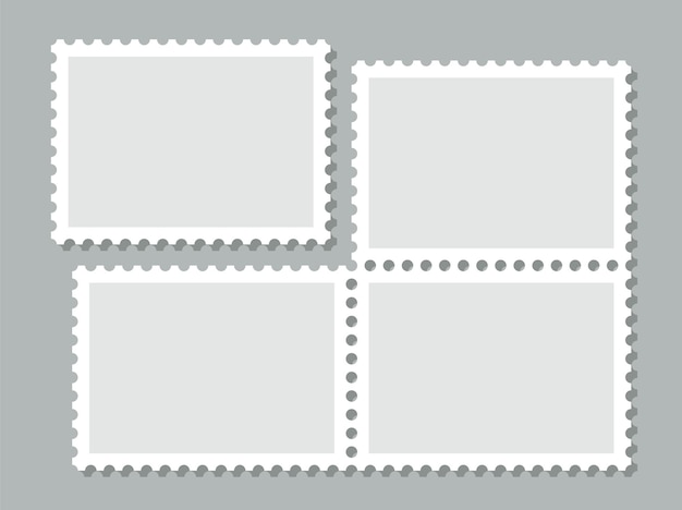 Vecteur timbre postal formes d'affranchissement vides illustration vectorielle