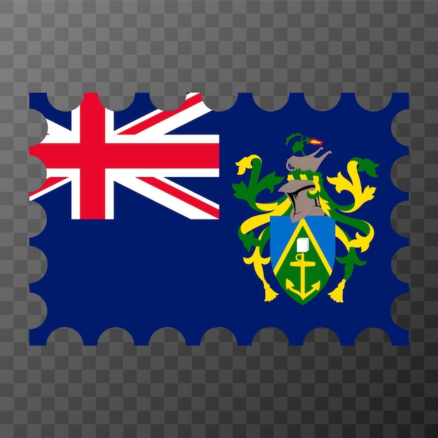 Timbre-poste Avec Drapeau Des îles Pitcairn Illustration Vectorielle