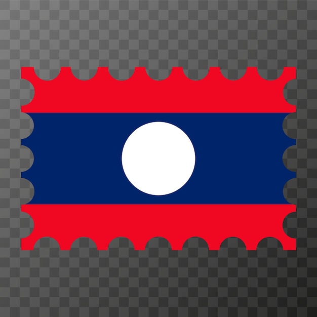 Timbre-poste avec drapeau Laos Illustration vectorielle