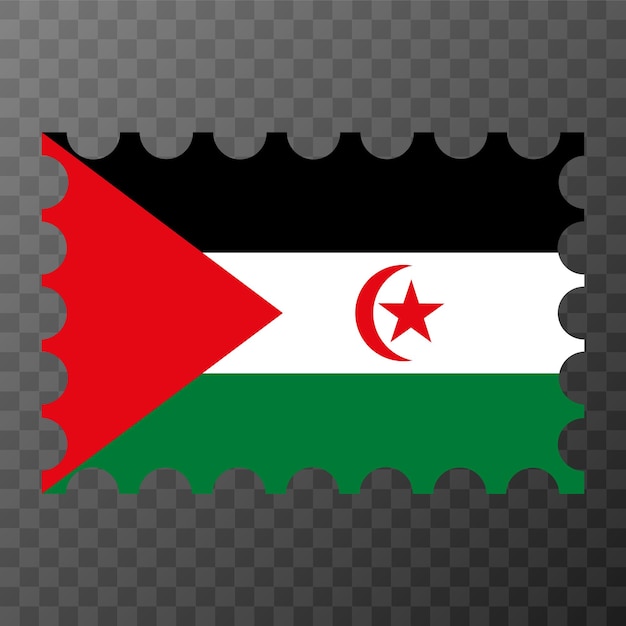 Timbre-poste Avec Drapeau République Arabe Sahraouie Démocratique Illustration Vectorielle