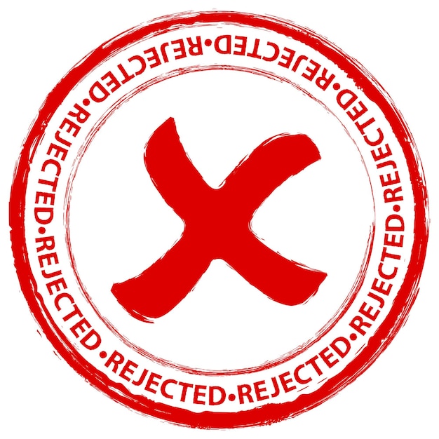Vecteur timbre rejeté grunge rouge sur fond blanc illustration vectorielle