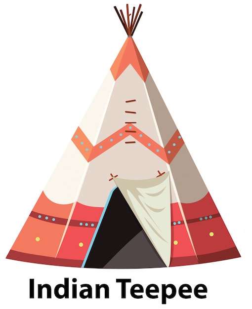 Tipi Indien Traditionnel Sur Fond Blanc