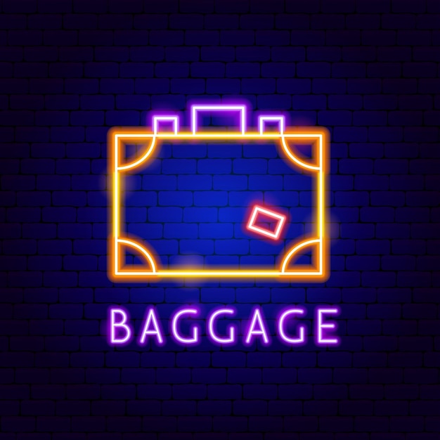 Étiquette de bagage au néon