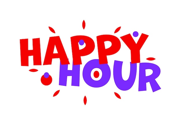 Étiquette de l'happy hour pour la publicité de vente de restaurant