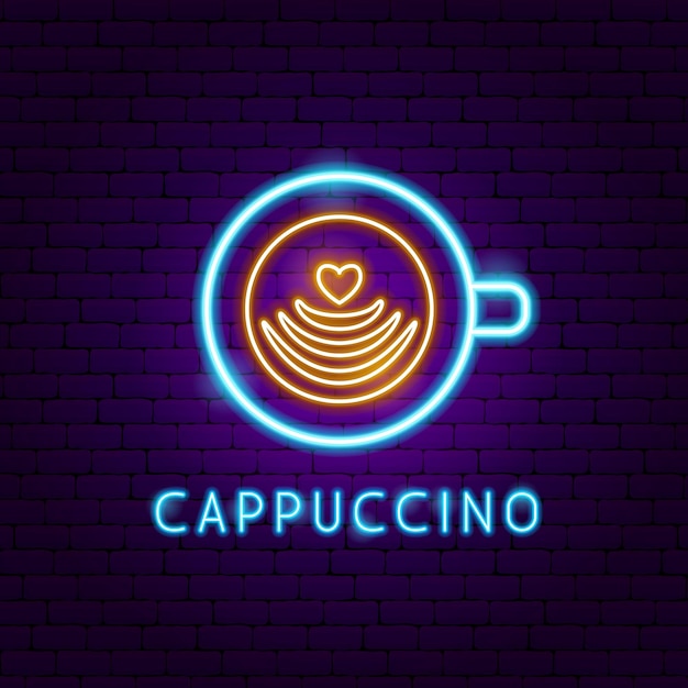 Étiquette néon cappuccino
