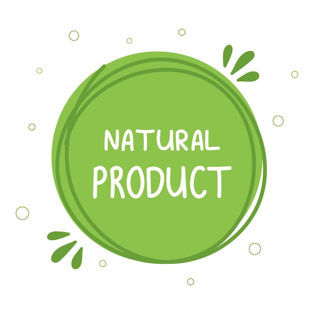 Étiquette de produit naturel Insigne d'aliments sains et d'aliments biologiques Illustration vectorielle