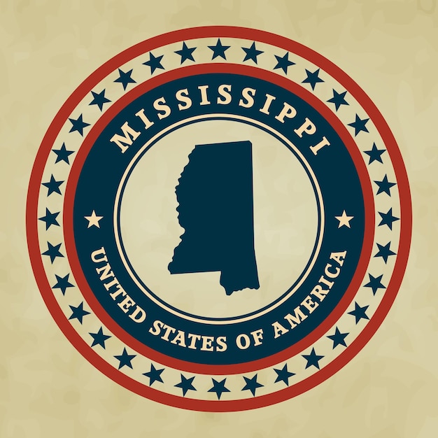 Étiquette vintage Mississippi