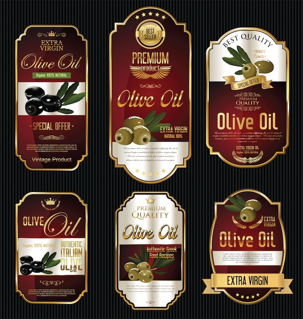 Étiquettes d&#39;huile d&#39;olive