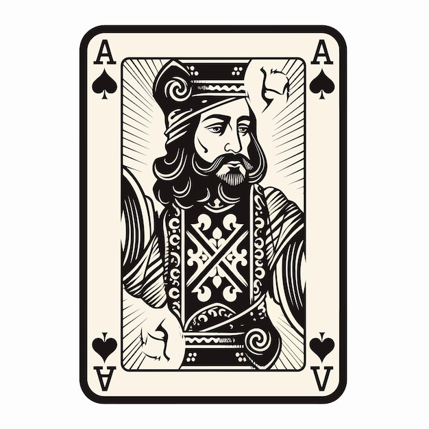 Vecteur tirage de cartes de jeu de roi