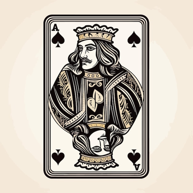 Vecteur tirage de cartes de jeu de roi