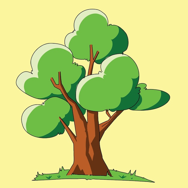 Vecteur tirage à la main arbre vector illustration