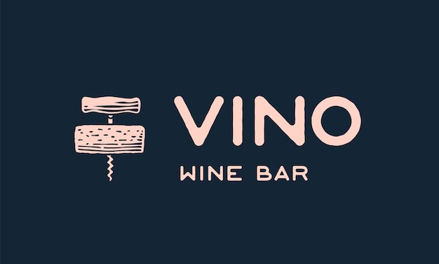 Vecteur un tire-bouchon. modèle de logo pour bar, café, restaurant dans le thème de la nourriture et du vin.