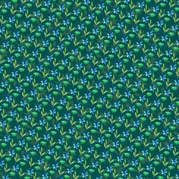 un tissu vert et bleu avec un motif de fleur vert et bleue