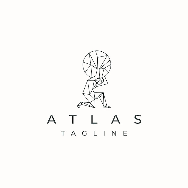 Titan Atlas Grec Goddes Logo Icône Modèle De Conception Vecteur Plat