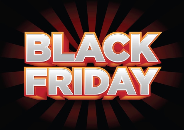 Titre BLACK FRIDAY rouge, effet 3d, vintage