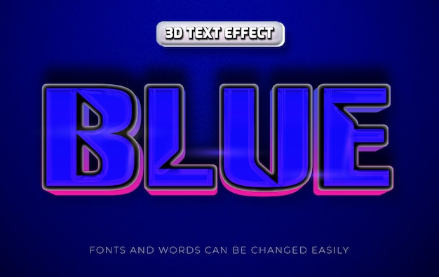 Vecteur titre bleu style d'effet de texte 3d modifiable