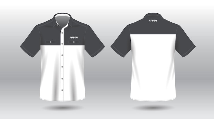 Vecteur titre chemise de travail simple et moderne à manches courtes