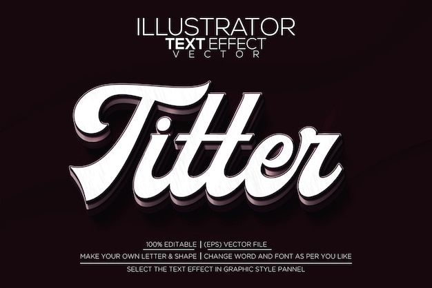 Titre d'effet de texte facile à modifier d'Illustrator
