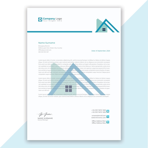 Titre de lettre d'une société immobilière moderne