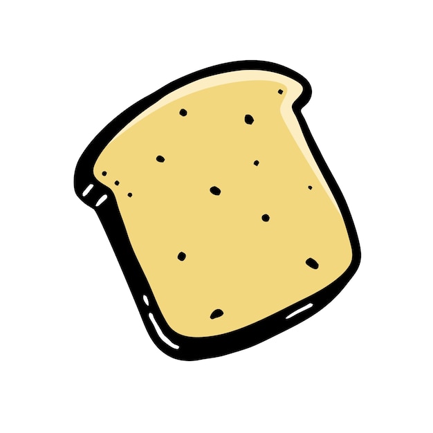 Toast Est Un élément De Boulangerie Dessiné à La Main Vector Doodles Pour Les Menus De Café Et De Boulangerie