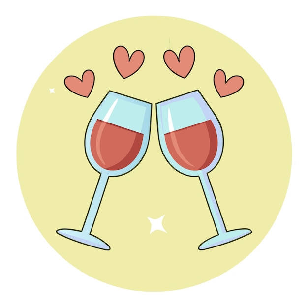 Un toast romantique au vin