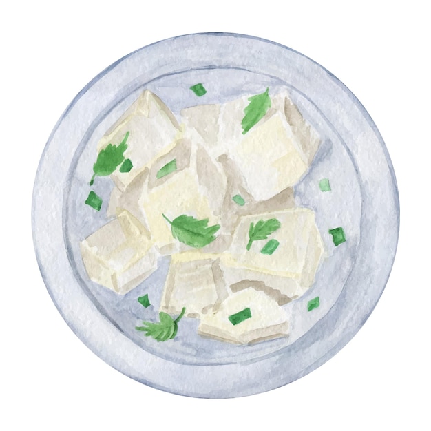 Tofu au fromage de soja chinois aux herbes Plat végétarien Cuisine traditionnelle de l'Asie de l'Est Conception de menus
