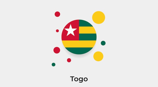 Togo Drapeau Bulle Cercle Forme Ronde Icône Illustration Vectorielle