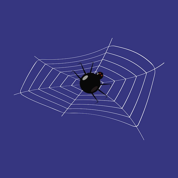 Une toile avec une araignée noire effrayante