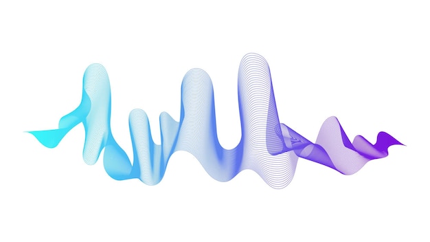 Toile De Fond Abstraite Avec Des Lignes De Dégradé De Vague Bleue Sur Fond Blanc. Contexte De La Technologie Moderne, Conception Des Vagues. Illustration Vectorielle