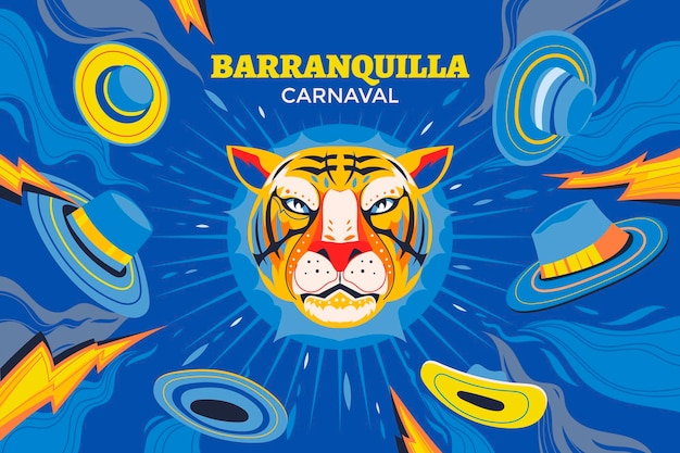 Vecteur la toile de fond colorée du carnaval colombien de barranquilla