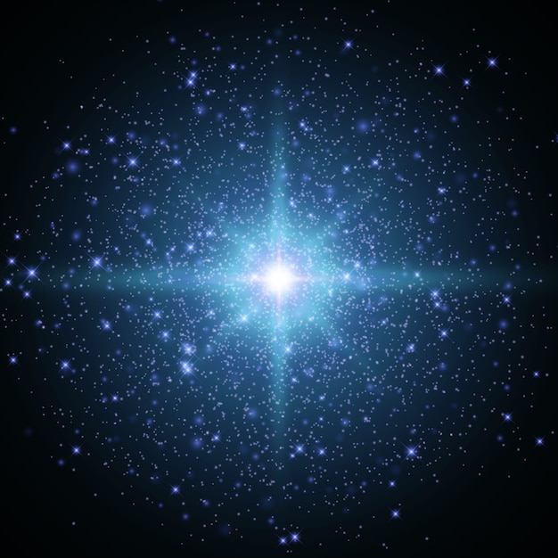 Étoile fond d'espace éclaté avec des étincelles.