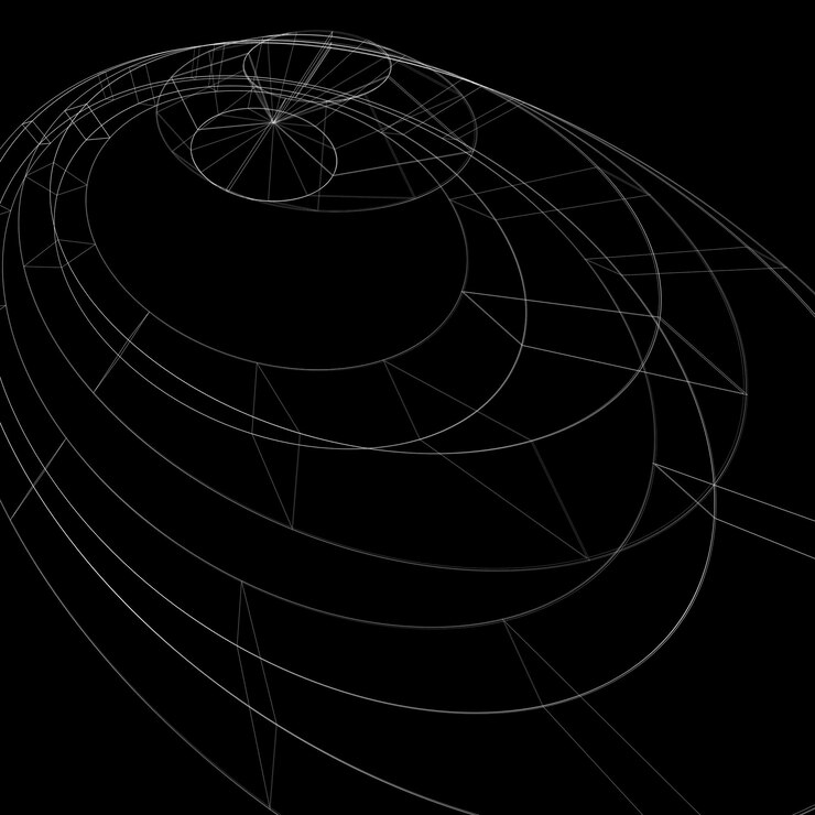 Vecteur toile de fond d'ingénierie géométrique en treillis monochrome sombre, abstraction 3d complexe contemporaine avec maillage de lignes. fond de filet, idéal pour une utilisation dans des projets graphiques.