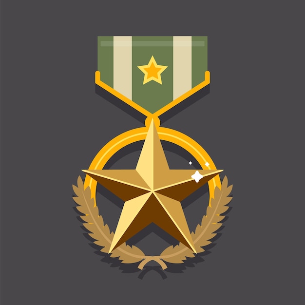 Étoile de la médaille militaire sur fond sombre