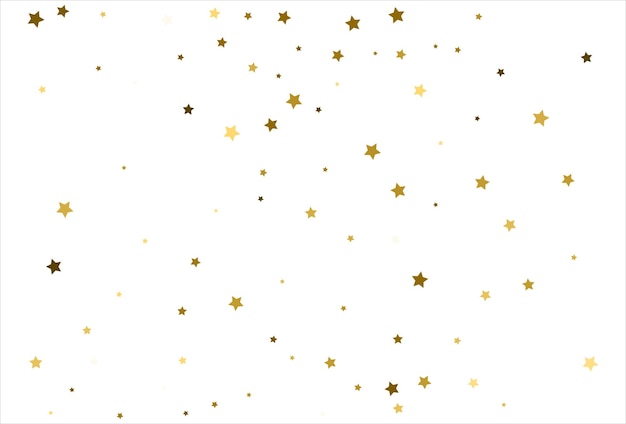 Étoiles d'or tombant au hasard sur le motif de paillettes de fond blanc pour la carte de voeux de bannière noël et