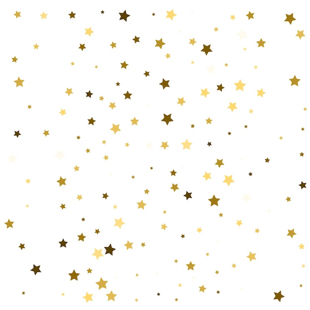 Étoiles d'or tombant fond de confettis