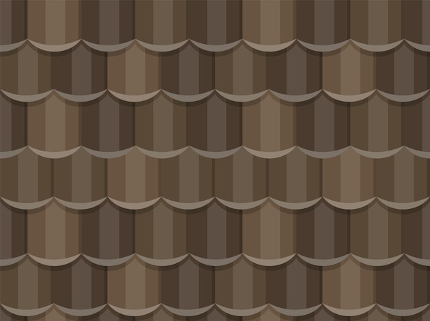 Vecteur toit en tuiles sans soudure motif texturé de toit en céramique répété texture de tuiles d'argile de maison couvrant l'illustration de bardeaux
