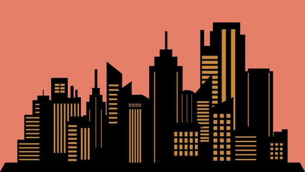 Toits de la ville la nuit illustration vectorielle stock