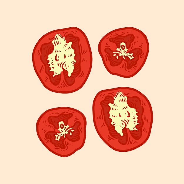 Vecteur tomate fruit dessin animé vector illustration nourriture nature icône concept isolé vecteur premium