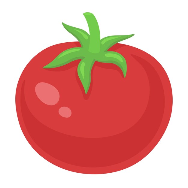 Tomato Vector Clipart Plat Isolé Sur Fond Blanc