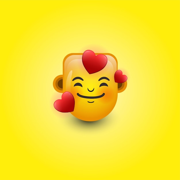 Tomber Amoureux Emoji Isolé Sur Fond Jaune Illustration 3d