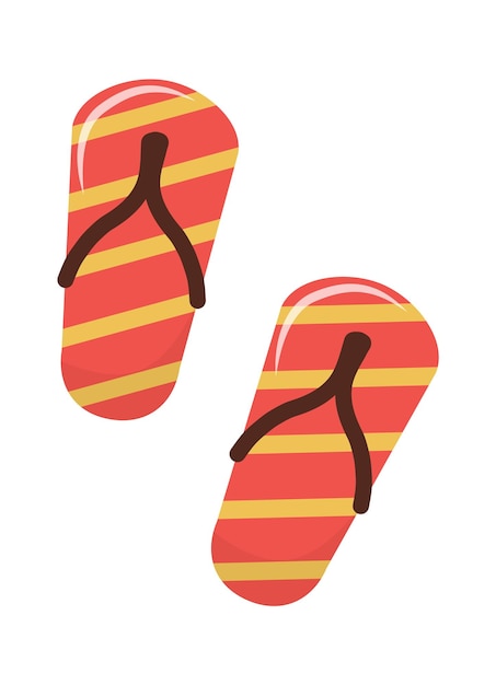 Tongs Plage Dormeurs Chaussures Articles De Bord De Mer Vecteur Dessin Animé Articles Plats