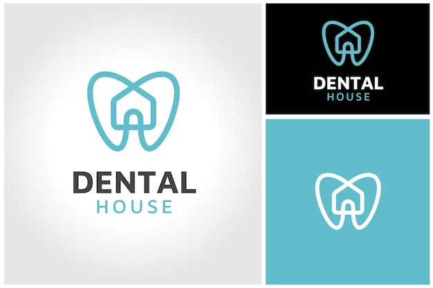 Tooth House Teeth Home Care For Dentist Dental Dentistry Clinic Logo Design