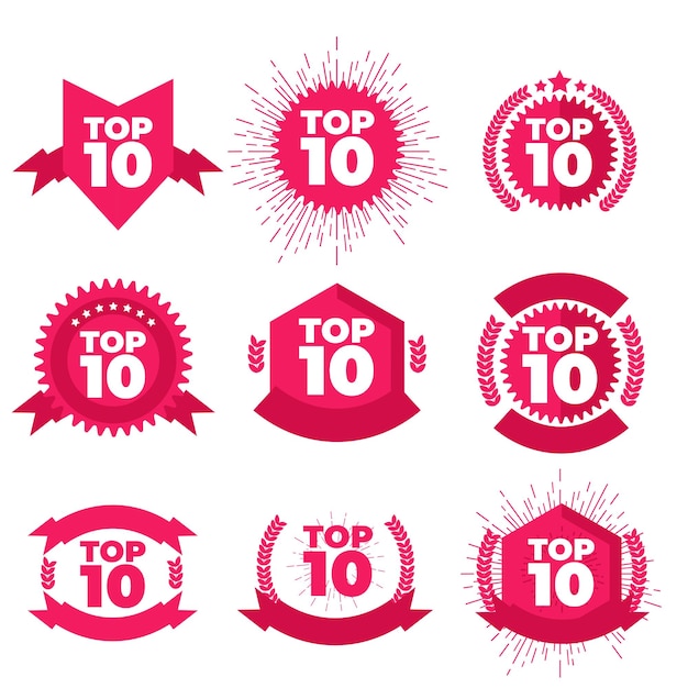 Vecteur top 10 des dix meilleures listes vector illustration