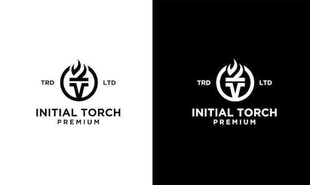 Torche Initiale T Premium Sur Cercle Logo Vecteur Symbole Illustration Design