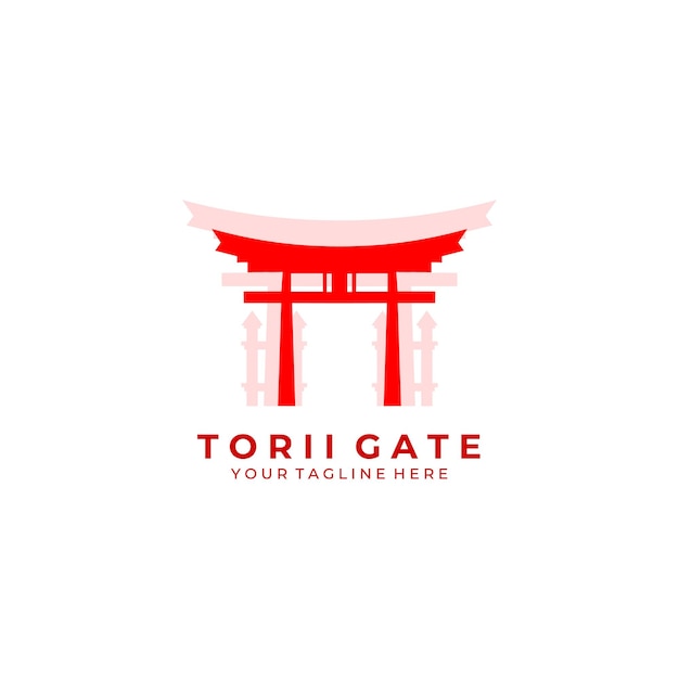 Torii Gate Logo Art Icône Vector Illustration Design Architecture Culture Voyage Japonais Traditionnel