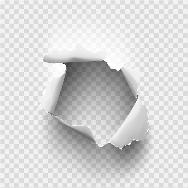 Torn Paper with a Transparent Hole